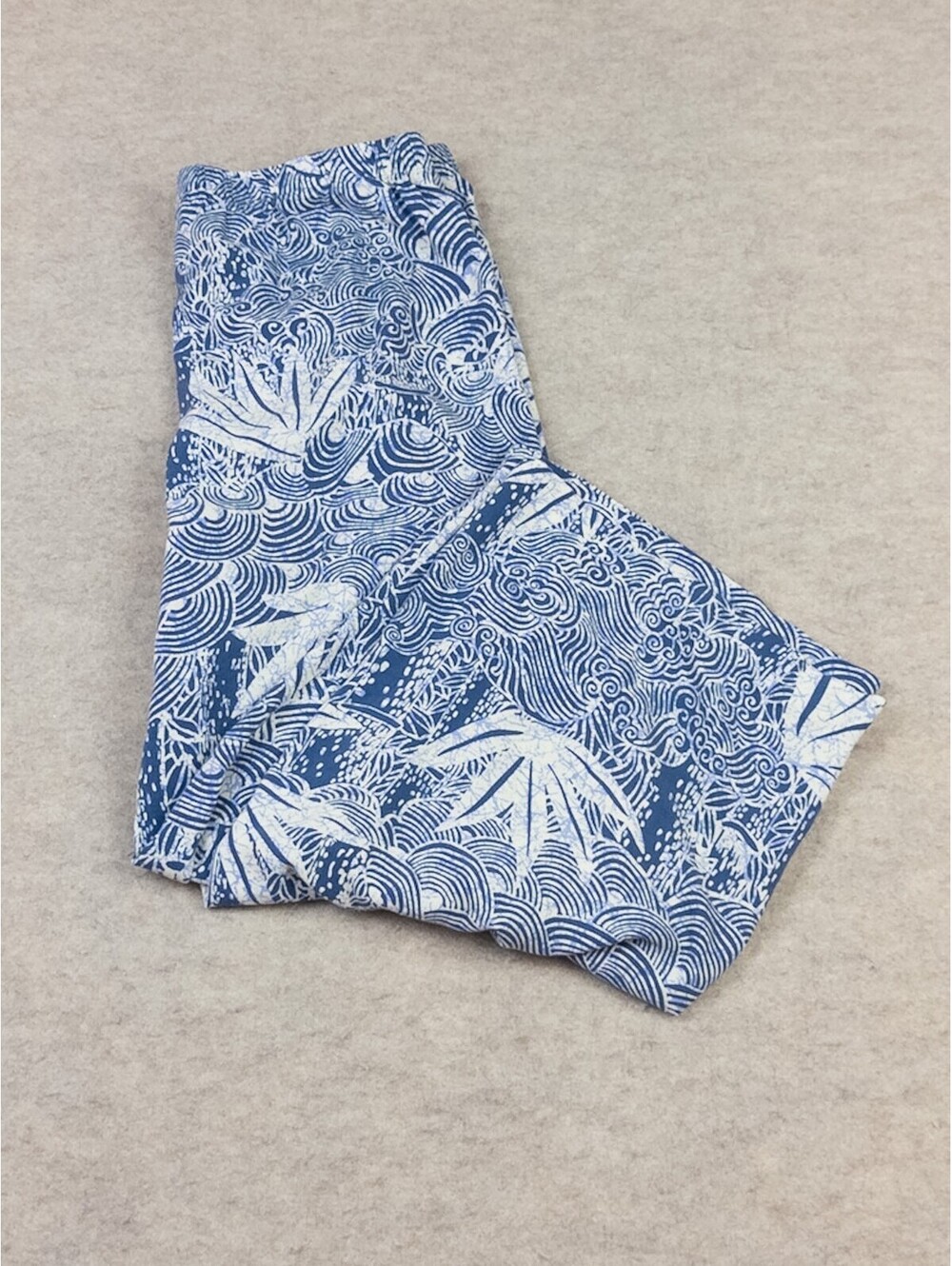 Coldwater Creek Women's Blue and White Rayon Wide-Leg Pants Size M